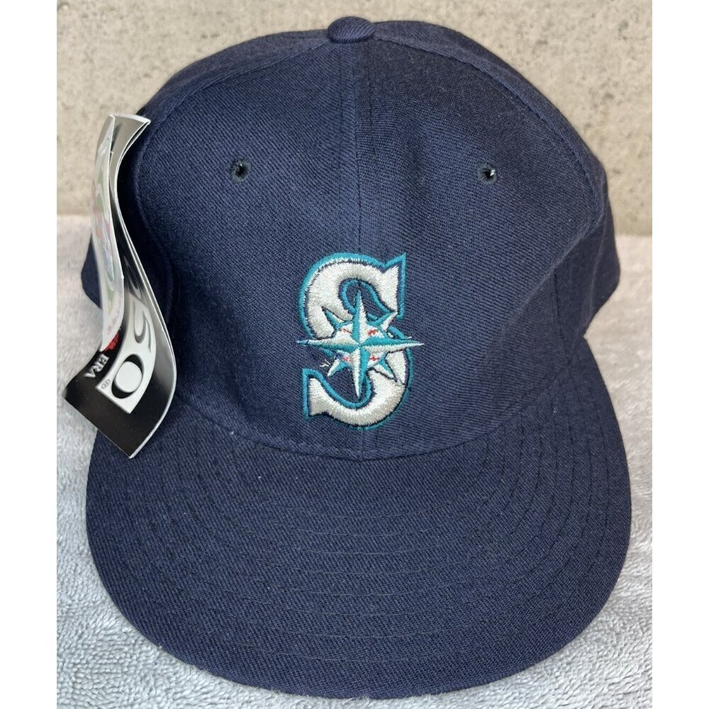 Vintage NWT Seattle Mariners New Era Diamond Collection Dark Navy Hat Sz 7 ⅜